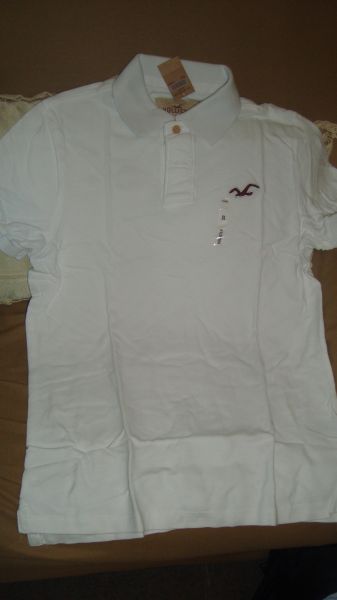 Camisa Polo Hollister Branca